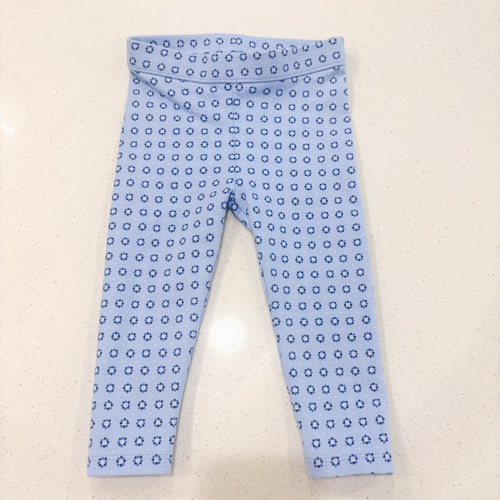 Janie and Jack Baby Girls Blue Flower Leggings Pants‎